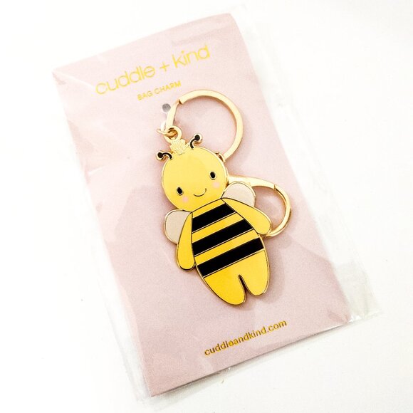 NEW Cuddle + Kind Bag Charm Cute Bumble Bee Gold Kids Accessory Gift Clip-On - Picture 1 of 2